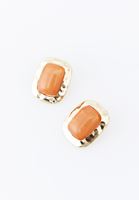 Bayan Turuncu Taşlı Küpe