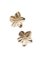 Bayan Altın Çiçek Detaylı Küpe