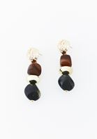 Bayan Kahverengi Sallantılı Küpe