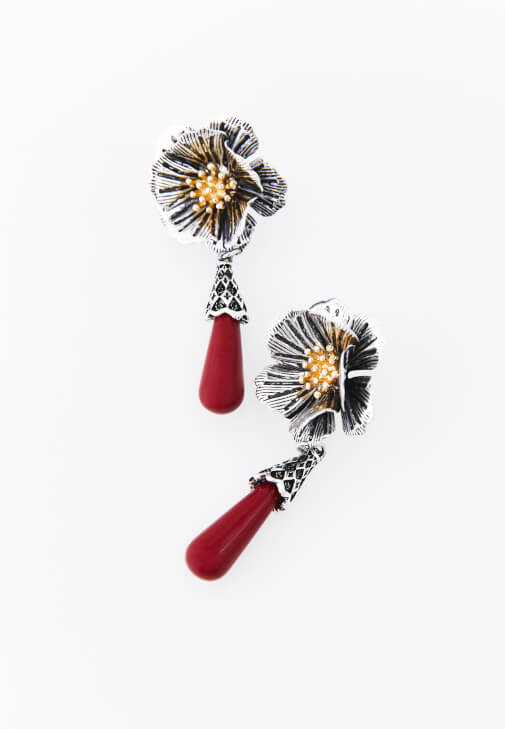 Kırmızı Sallantılı Küpe