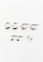 Bayan Gümüş Çoklu Küpe Seti