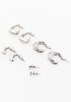 Bayan Gümüş Çoklu Küpe Seti