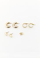 Bayan Altın Çoklu Küpe Seti