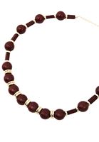 Bayan Bordo Taşlı Kolye