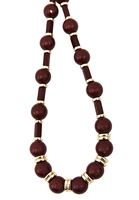 Bayan Bordo Taşlı Kolye