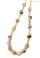 Bayan Krem Taşlı Kolye