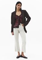 Bayan Bej Kick Flare Denim Pantolon