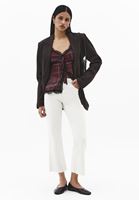 Bayan Bej Kick Flare Denim Pantolon