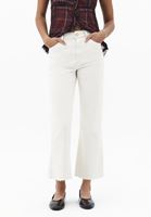 Bayan Bej Kick Flare Denim Pantolon