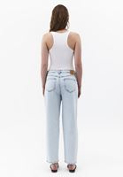 Bayan Mavi Mom-Fit Denim Pantolon