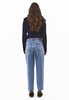 Bayan Mavi Mom-Fit Denim Pantolon