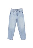 Bayan Mavi Mom-Fit Denim Pantolon