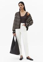 Bayan Bej Mom-Fit Denim Pantolon