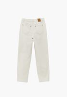 Bayan Bej Mom-Fit Denim Pantolon