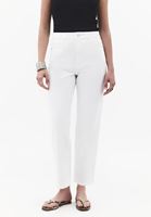 Bayan Beyaz Mom-Fit Denim Pantolon