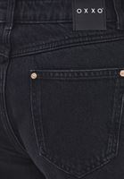 Bayan Siyah Taşlı Mom-Fit Denim Pantolon