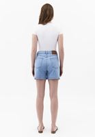 Bayan Mavi Yüksek Bel Denim Şort