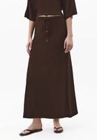 Bayan Kahverengi Orta Bel Triko Etek