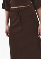 Bayan Kahverengi Orta Bel Triko Etek