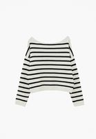 Bayan Çok Renkli Bot Yaka Çizgili Kazak