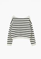 Bayan Çok Renkli Bot Yaka Çizgili Kazak