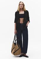 Bayan Siyah Ajurlu Triko Hırka