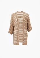 Bayan Bej Ajurlu Triko Hırka