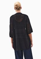 Bayan Siyah Ajurlu Triko Hırka