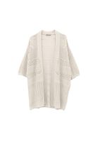 Bayan Krem Ajurlu Triko Hırka