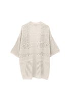 Bayan Krem Ajurlu Triko Hırka