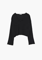 Bayan Siyah V Yaka Triko Kazak