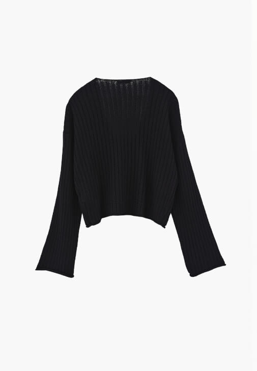 Triko Kazak ve Barrel-Fit Denim Kombini