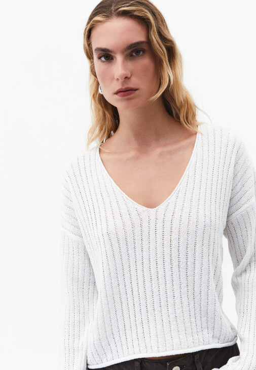 Triko Kazak ve Wide-Leg Pantolon Kombini