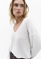 Bayan Krem V Yaka Triko Kazak