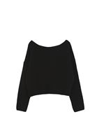 Bayan Siyah Bot Yaka Triko Kazak