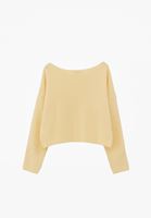 Bayan Sarı Bot Yaka Triko Kazak