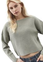 Bayan Yeşil Bot Yaka Triko Kazak