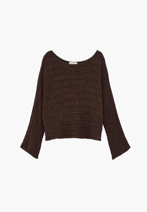 Ajurlu Kazak ve Keten Pantolon Kombini