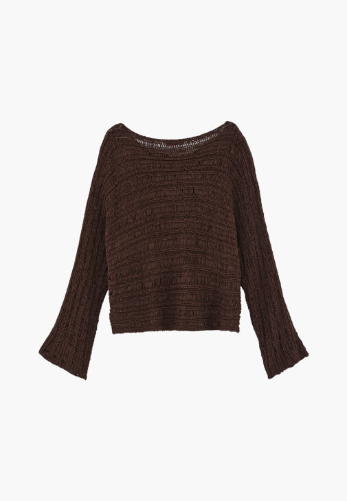 Ajurlu Kazak ve Keten Pantolon Kombini