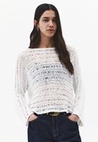 Bayan Krem Bot Yaka Ajurlu Kazak