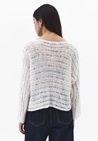 Bayan Krem Bot Yaka Ajurlu Kazak