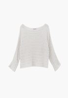 Bayan Krem Bot Yaka Ajurlu Kazak