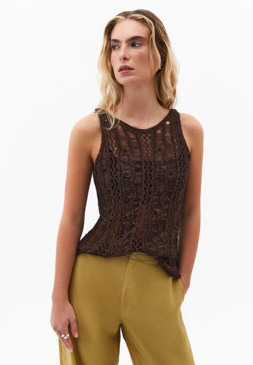 Kahverengi Ajurlu Triko Atlet