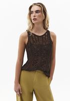 Bayan Kahverengi Ajurlu Triko Atlet