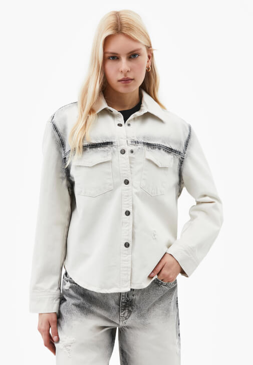 Denim Gömlek ve Straight-Fit Pantolon Kombini