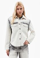 Bayan Gri Oversize Denim Gömlek