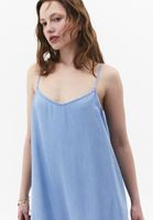 Bayan Mavi Midi Denim Elbise ( TENCEL™ )