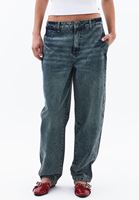 Bayan Kahverengi Düşük Bel Barrel-Fit Pantolon