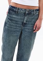 Bayan Kahverengi Düşük Bel Barrel-Fit Pantolon