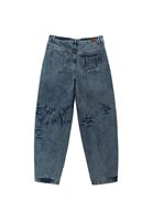 Bayan Kahverengi Düşük Bel Barrel-Fit Pantolon